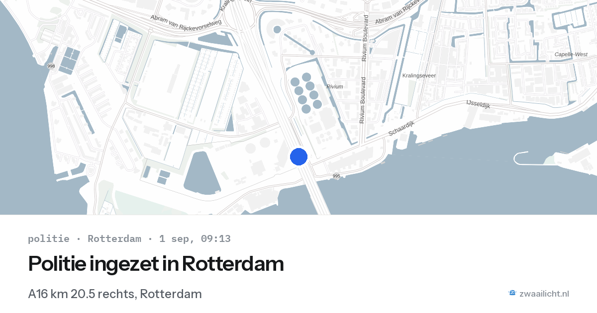 Politie ingezet in Rotterdam — 1 sep 2026 | 🚨 Zwaailicht.nl