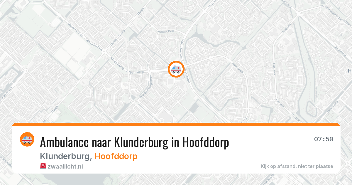 Ambulance naar Klunderburg in Hoofddorp — 1 jul 2026