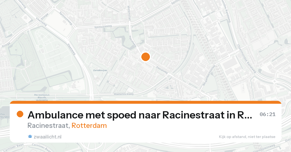 Ambulance met spoed naar Racinestraat in Rotterdam — 19 aug 2026