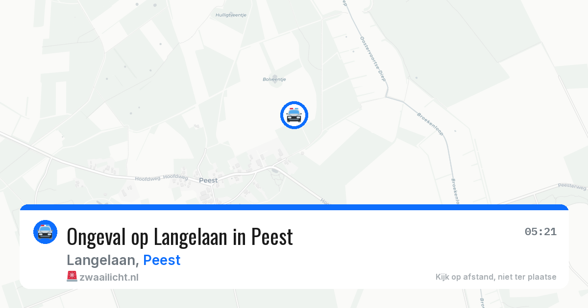 Ongeval op Langelaan in Peest — 14 mrt 2026