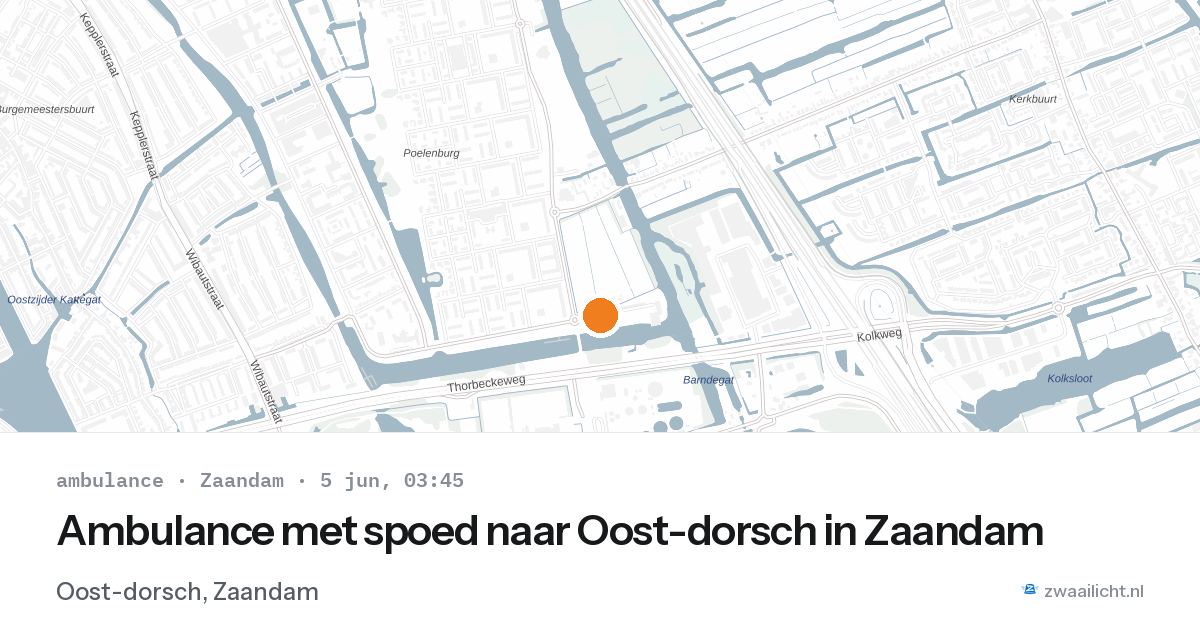 Ambulance met spoed naar Oost-dorsch in Zaandam — 5 jun 2026