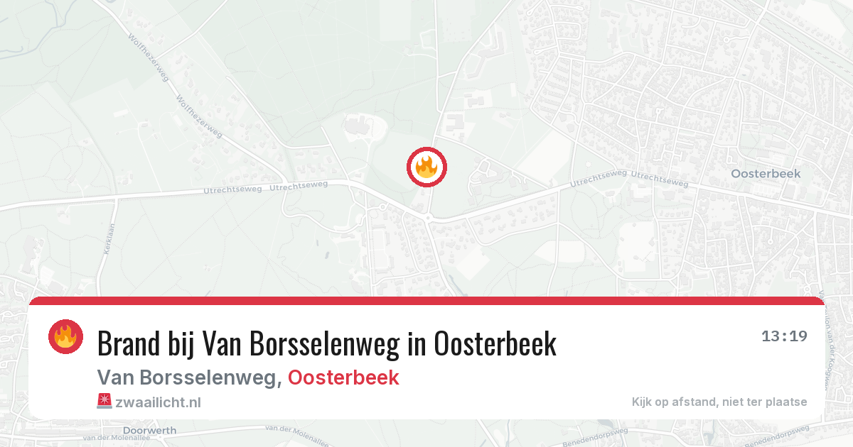 Brand bij Van Borsselenweg in Oosterbeek — 5 apr 2026