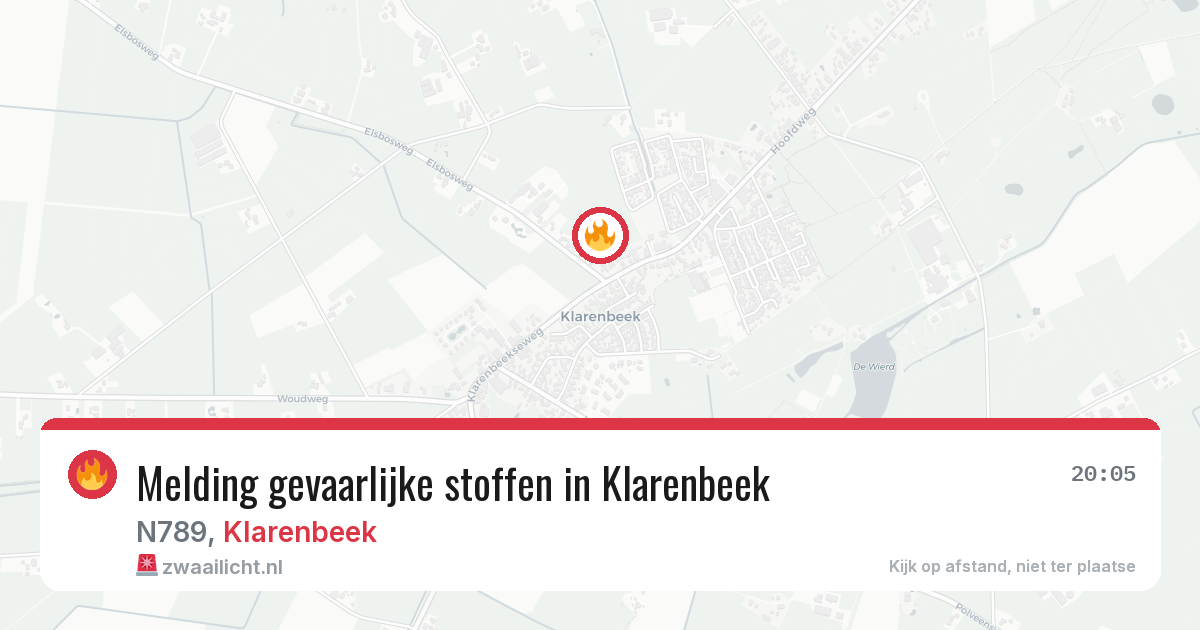 Melding gevaarlijke stoffen in Klarenbeek — 22 jul 2026