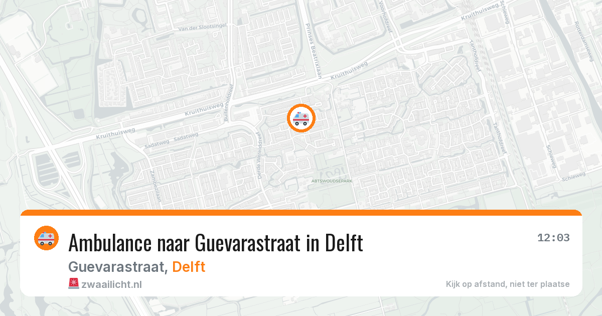 Ambulance naar Guevarastraat in Delft — 15 jun 2026