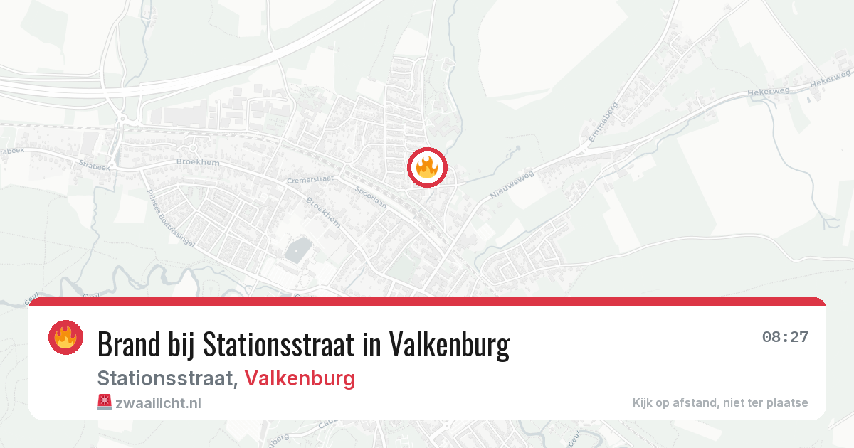 Brand bij Stationsstraat in Valkenburg — 20 mrt 2026