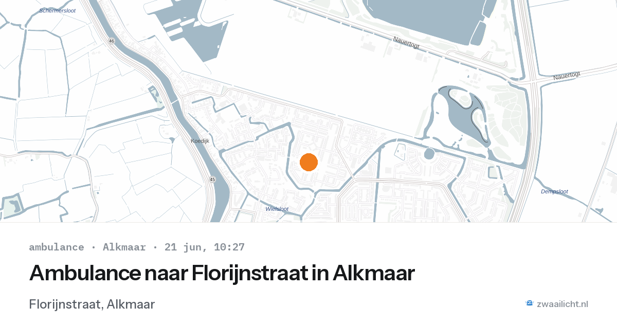 Ambulance naar Florijnstraat in Alkmaar — 21 jun 2026