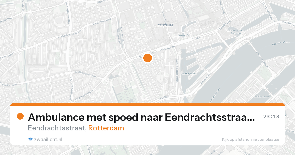 Ambulance met spoed naar Eendrachtsstraat in Rotterdam — 22 aug 2026