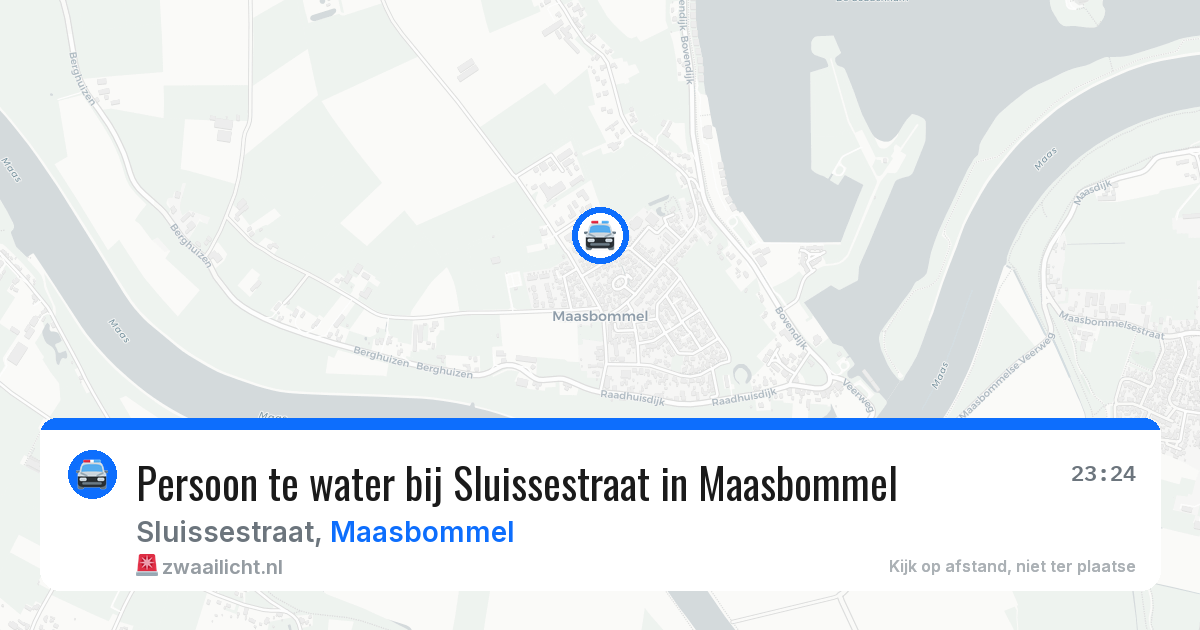 Persoon te water bij Sluissestraat in Maasbommel — 24 mei 2026