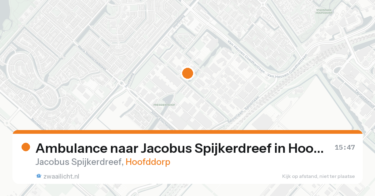 Ambulance naar Jacobus Spijkerdreef in Hoofddorp — 17 aug 2026