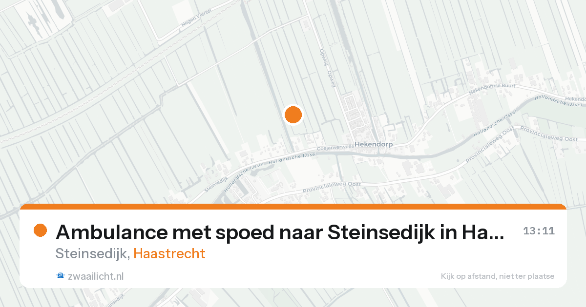 Ambulance met spoed naar Steinsedijk in Haastrecht — 16 feb 2026