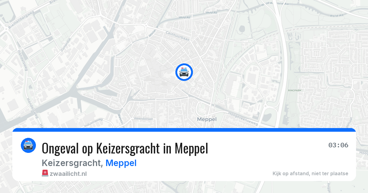 Ongeval op Keizersgracht in Meppel — 9 aug 2026