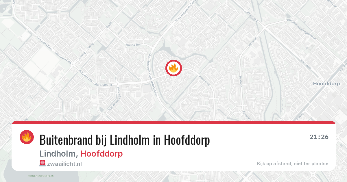 Buitenbrand bij Lindholm in Hoofddorp — 8 aug 2026