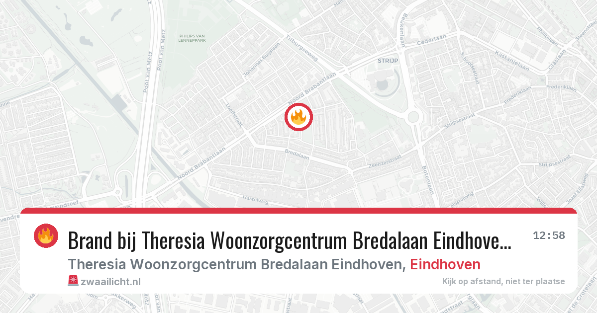 Brand bij Theresia Woonzorgcentrum Bredalaan Eindhoven in Eindhoven — 23 mei 2026
