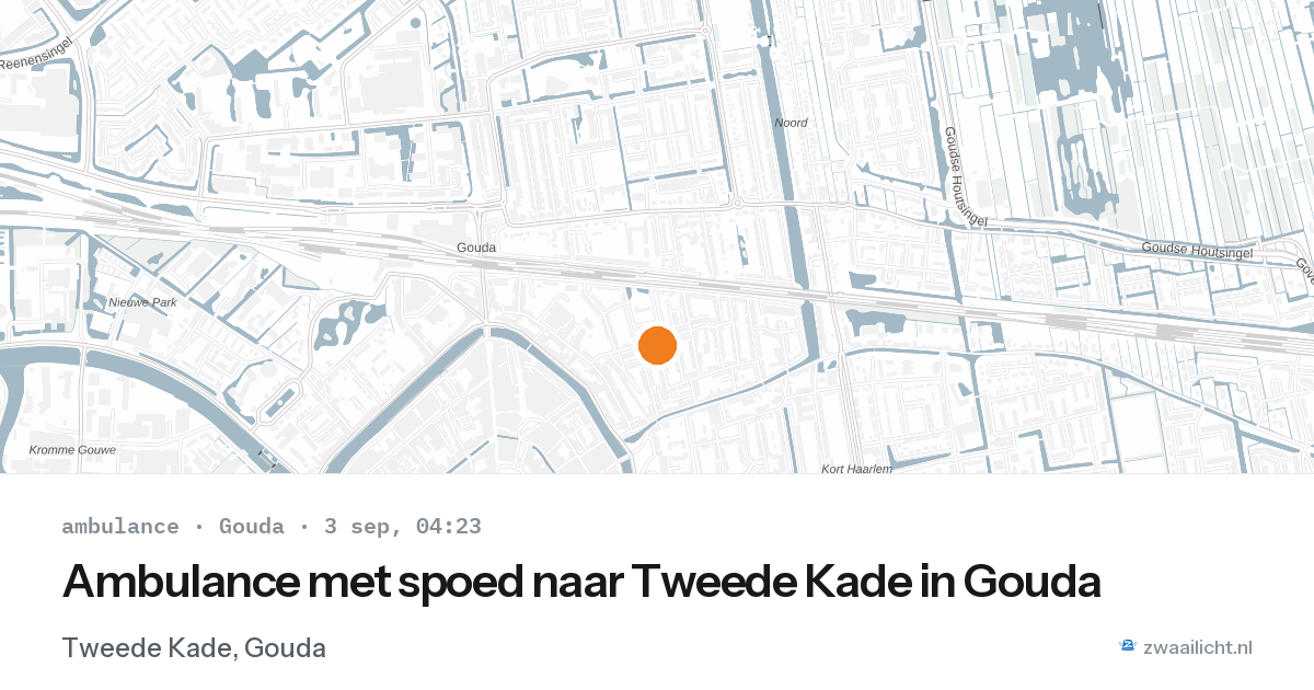 Ambulance met spoed naar Tweede Kade in Gouda — 3 sep 2026