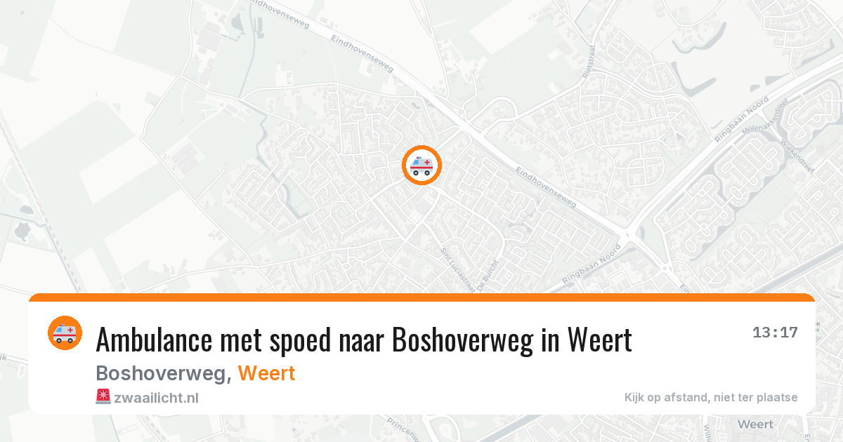 Ambulance met spoed naar Boshoverweg in Weert — 11 aug 2026