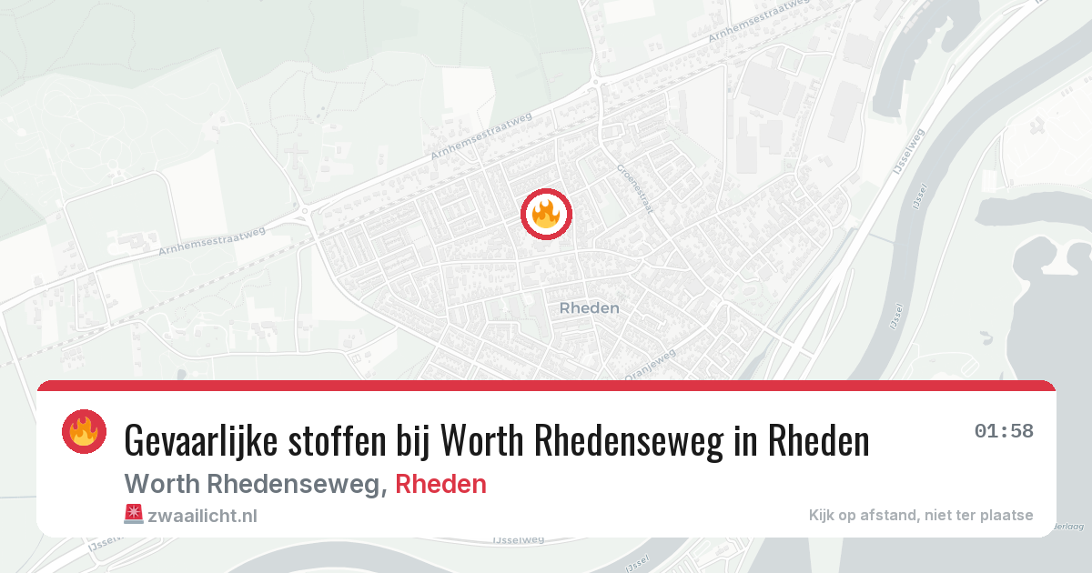 Gevaarlijke stoffen bij Worth Rhedenseweg in Rheden — 3 jul 2026