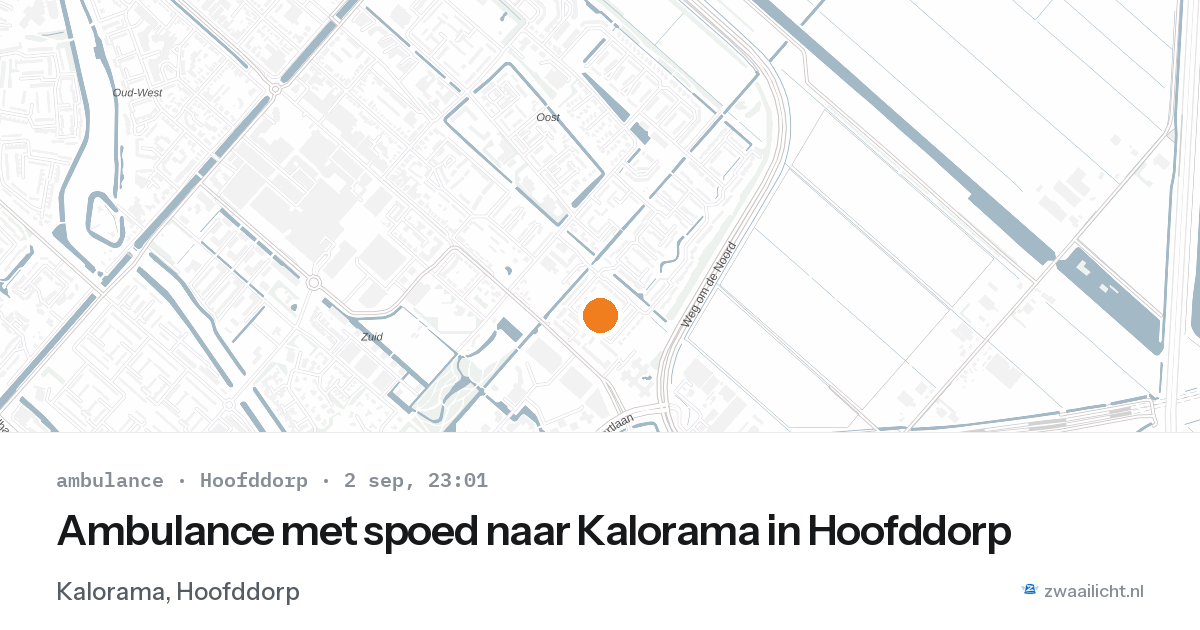 Ambulance met spoed naar Kalorama in Hoofddorp — 2 sep 2026
