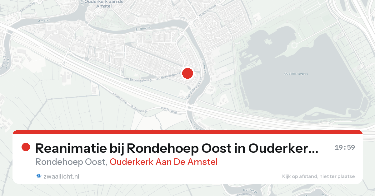 Reanimatie bij Rondehoep Oost in Ouderkerk Aan De Amstel — 15 aug 2026