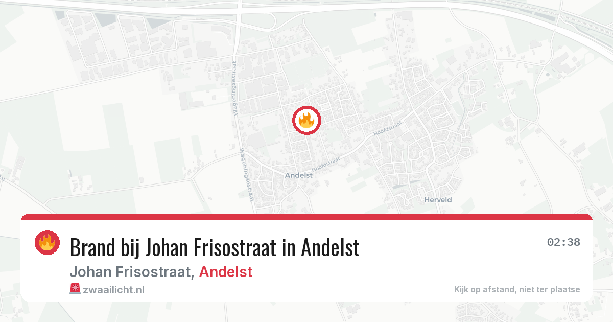 Brand bij Johan Frisostraat in Andelst — 27 jun 2026