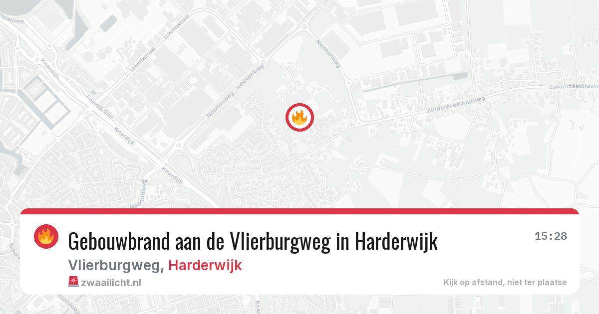 Gebouwbrand aan de Vlierburgweg in Harderwijk — 3 mei 2026