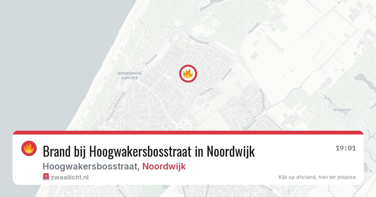 Brand bij Hoogwakersbosstraat in Noordwijk — 26 jun 2026