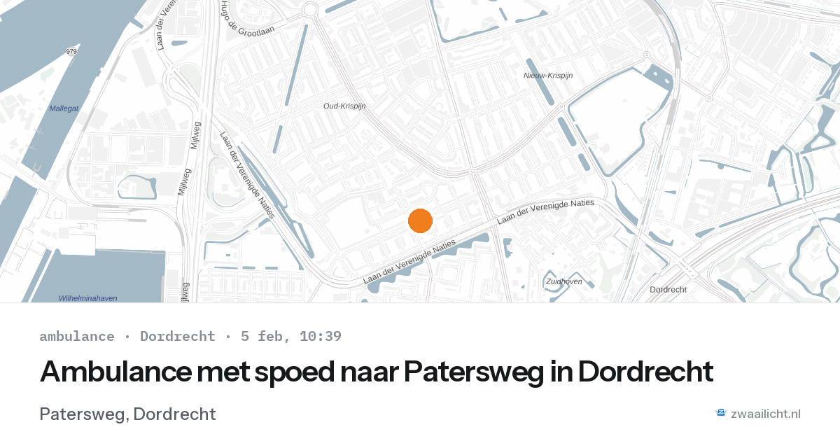 Ambulance met spoed naar Patersweg in Dordrecht — 5 feb 2026