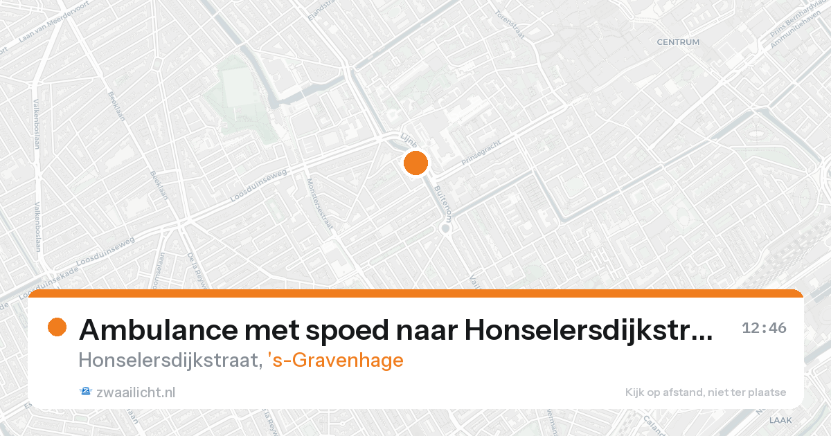 Ambulance met spoed naar Honselersdijkstraat in 's-Gravenhage — 19 aug 2026