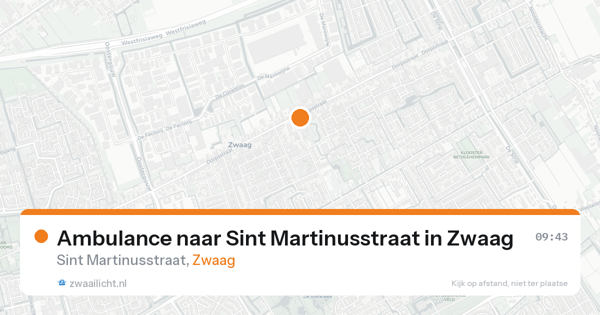 Ambulance naar Sint Martinusstraat in Zwaag — 21 aug 2026