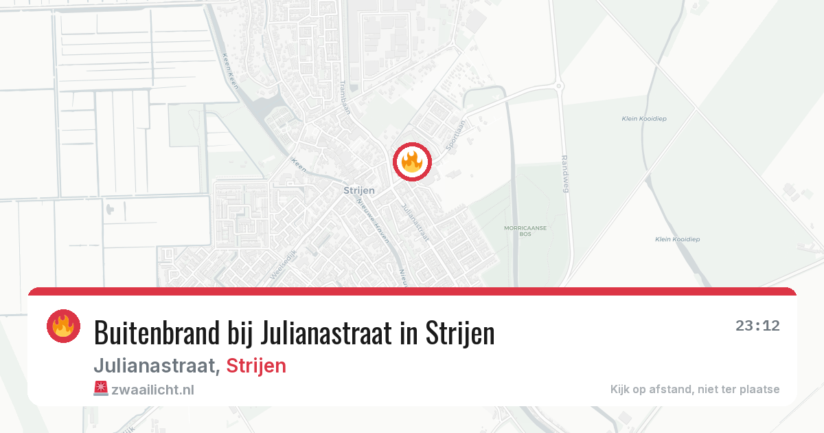 Buitenbrand bij Julianastraat in Strijen — 25 jul 2026