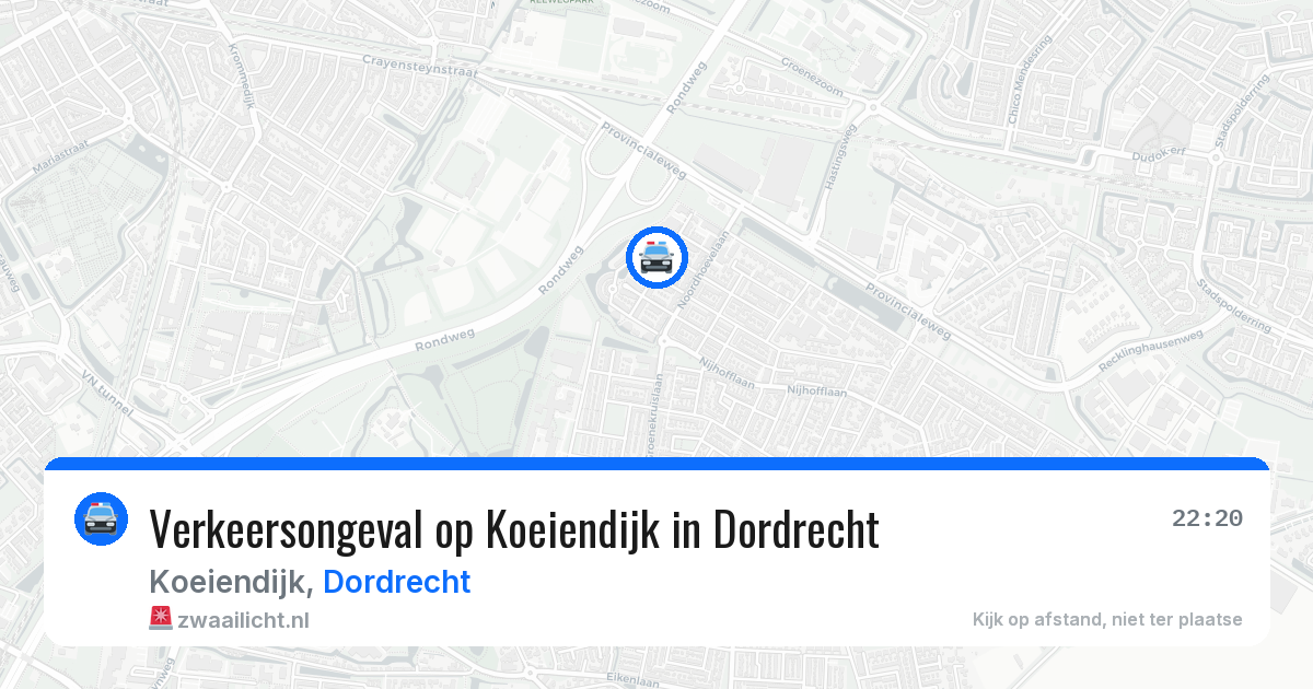 Verkeersongeval op Koeiendijk in Dordrecht — 25 jun 2026
