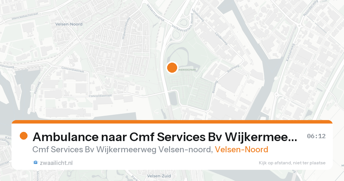 Ambulance naar Cmf Services Bv Wijkermeerweg Velsen-noord in Velsen-Noord — 19 aug 2026