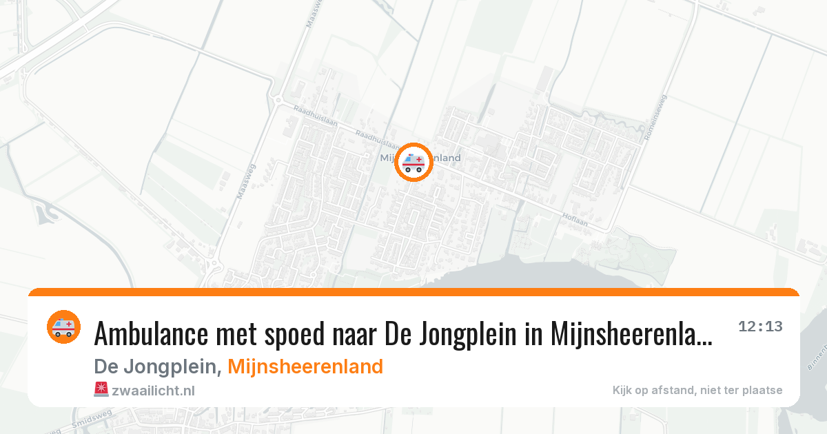 Ambulance met spoed naar De Jongplein in Mijnsheerenland — 26 mei 2026