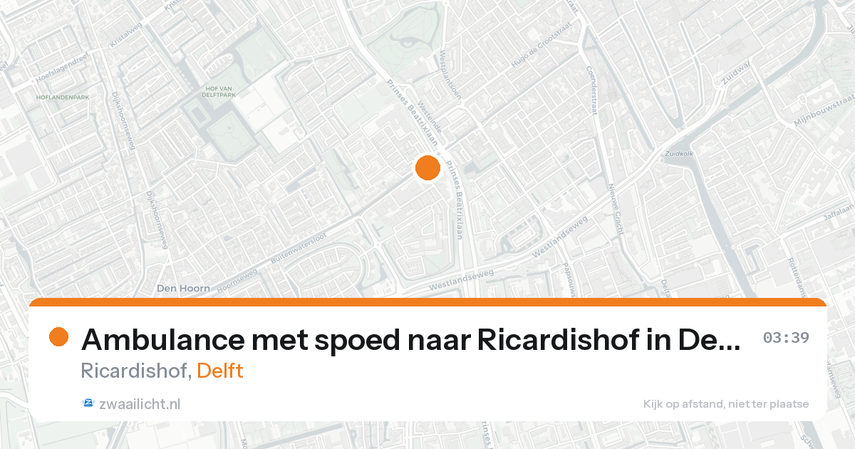 Ambulance met spoed naar Ricardishof in Delft — 26 aug 2026