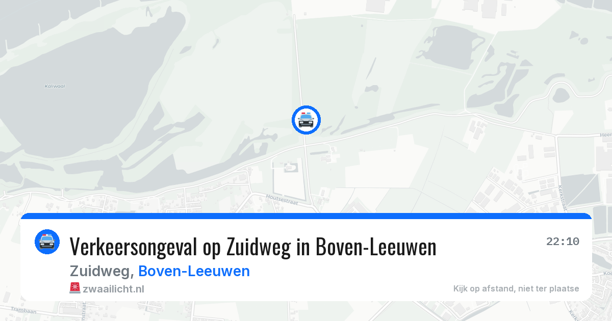 Verkeersongeval op Zuidweg in Boven-Leeuwen — 8 mrt 2026