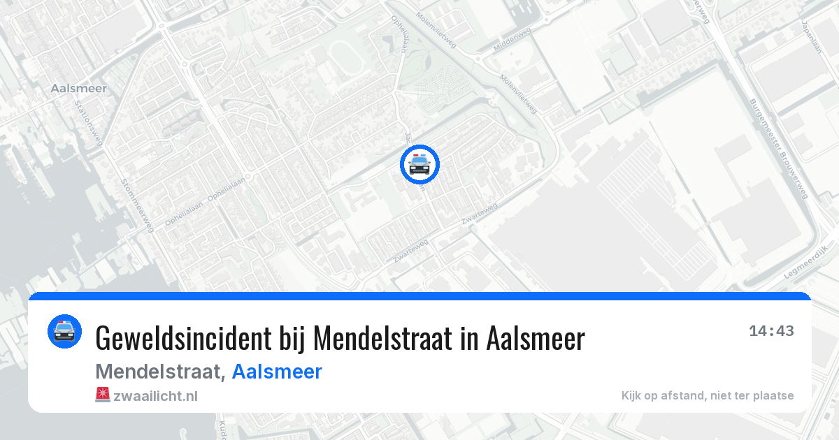 Geweldsincident bij Mendelstraat in Aalsmeer — 25 mei 2026