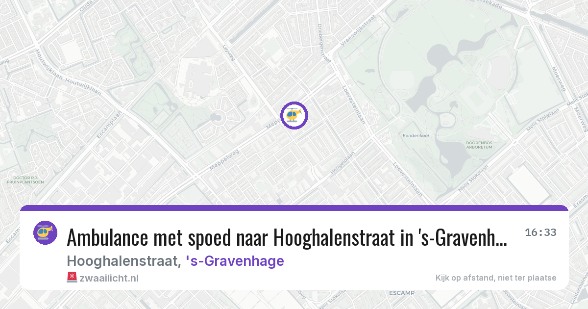 Ambulance met spoed naar Hooghalenstraat in 's-Gravenhage — 10 aug 2026