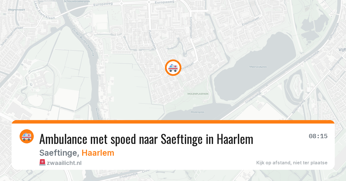 Ambulance met spoed naar Saeftinge in Haarlem — 15 jul 2026