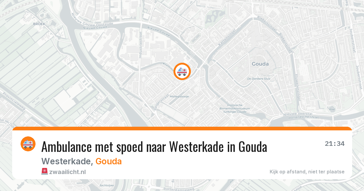 Ambulance met spoed naar Westerkade in Gouda — 10 aug 2026