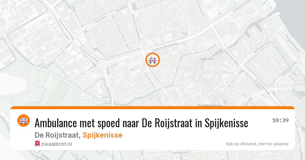 Ambulance met spoed naar De Roijstraat in Spijkenisse — 8 aug 2026