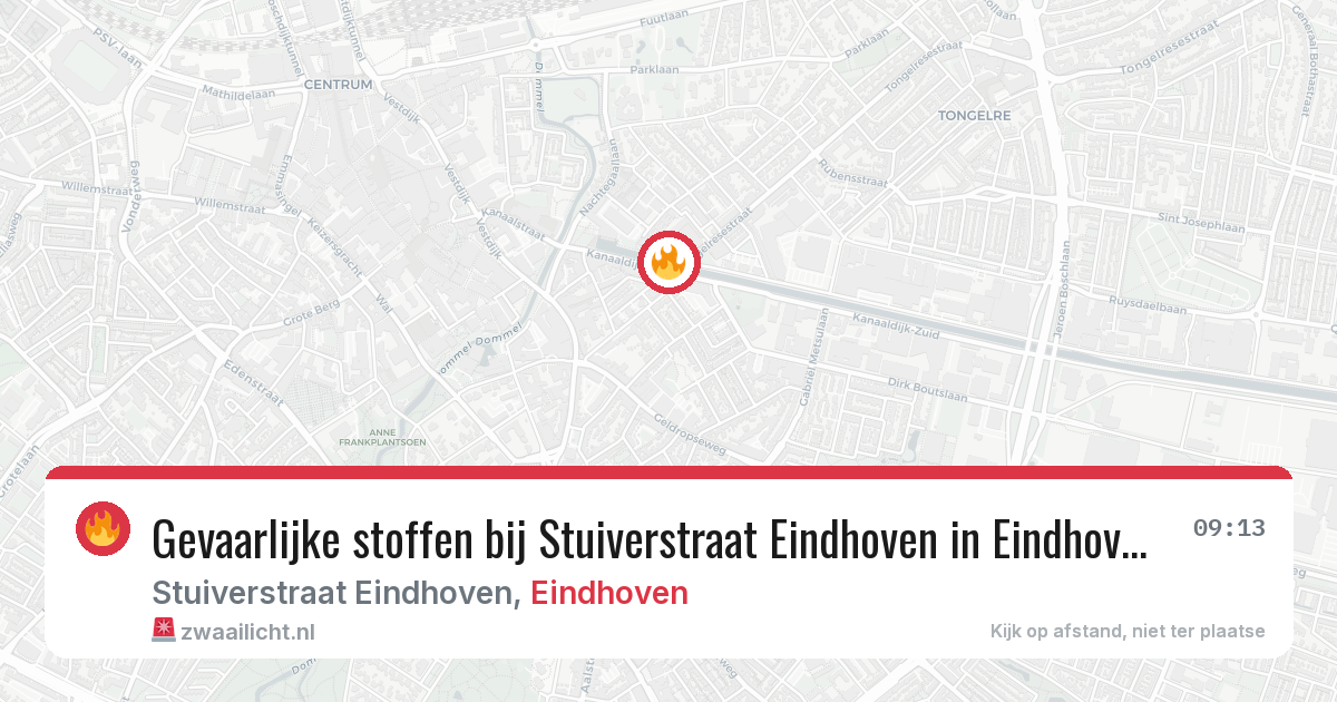 Gevaarlijke stoffen bij Stuiverstraat Eindhoven in Eindhoven — 13 jul 2026