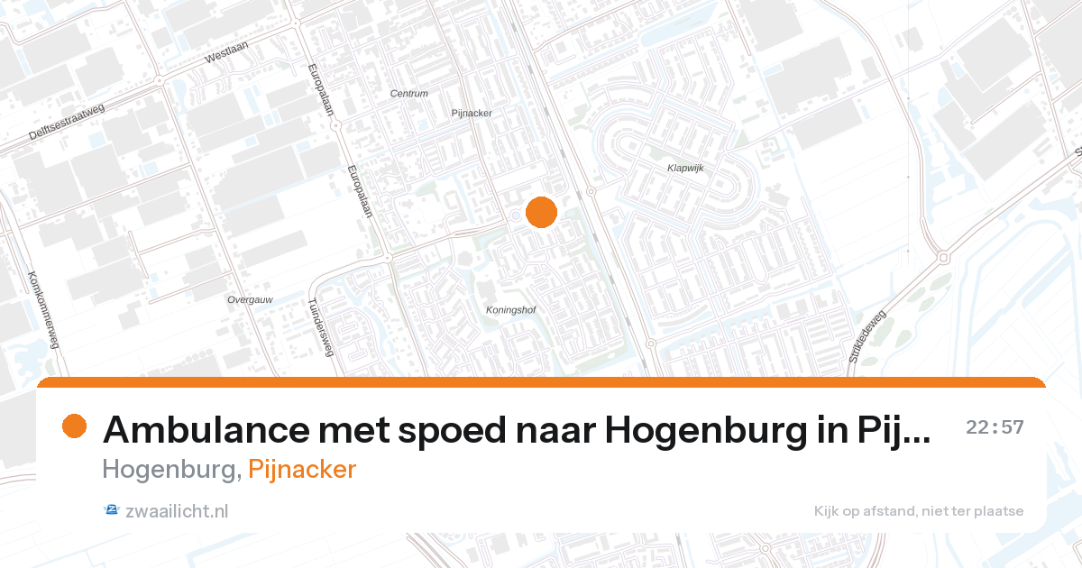 Ambulance met spoed naar Hogenburg in Pijnacker — 27 aug 2026