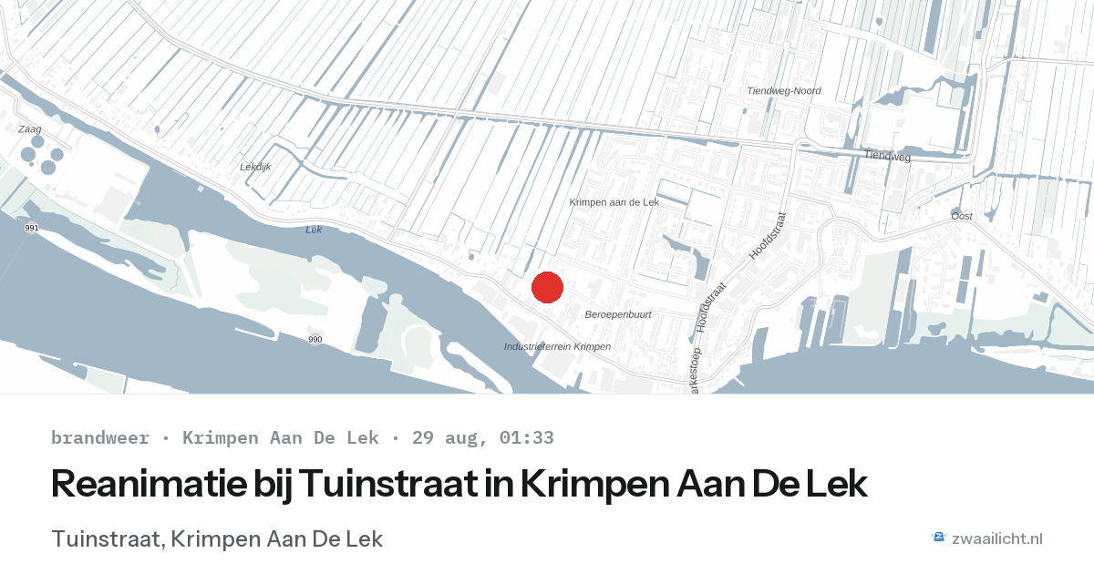 Reanimatie bij Tuinstraat in Krimpen Aan De Lek — 28 aug 2026
