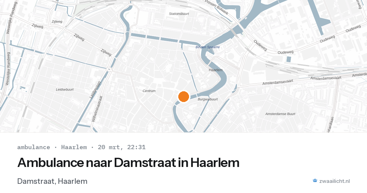 Ambulance naar Damstraat in Haarlem — 20 mrt 2026