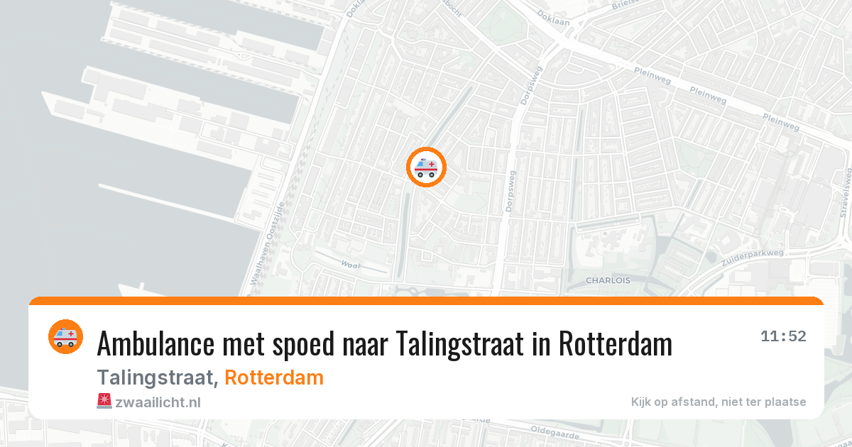Ambulance met spoed naar Talingstraat in Rotterdam — 15 jun 2026