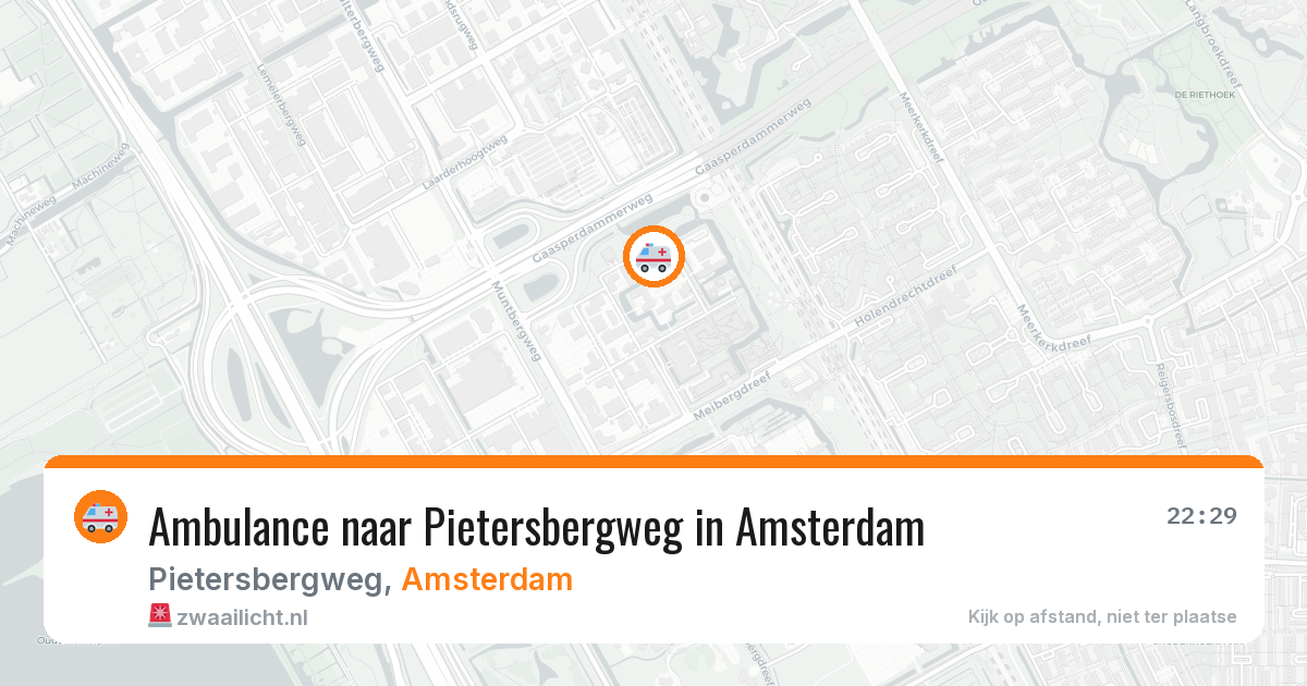 Ambulance naar Pietersbergweg in Amsterdam — 6 aug 2026