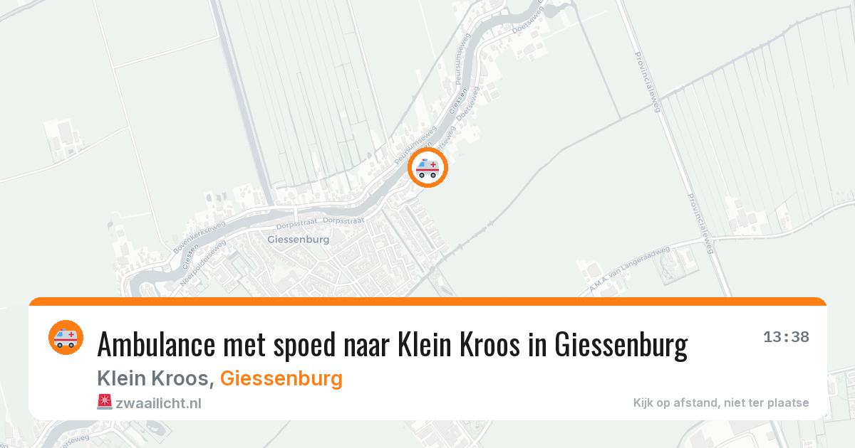 Ambulance met spoed naar Klein Kroos in Giessenburg — 15 mei 2026