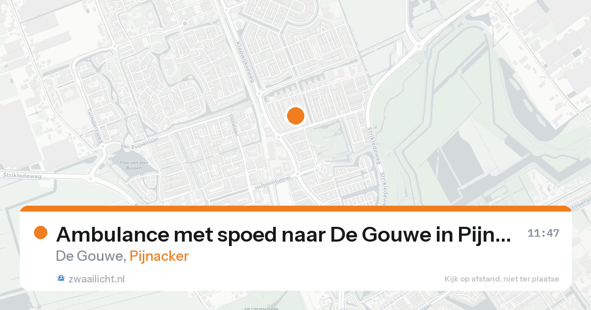 Ambulance met spoed naar De Gouwe in Pijnacker — 23 aug 2026