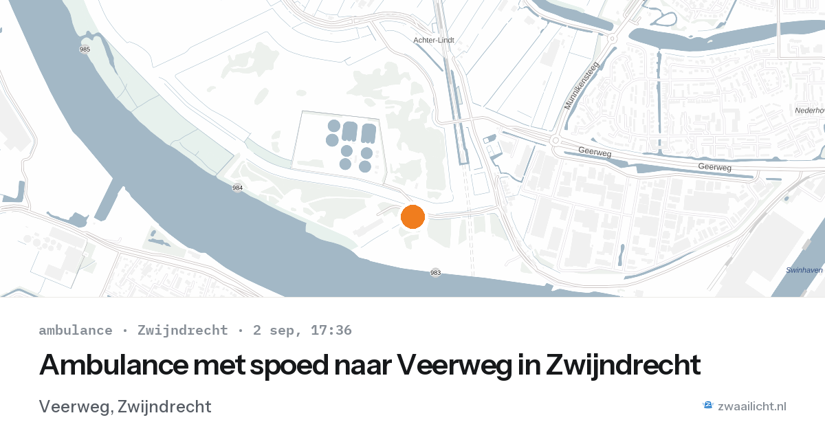 Ambulance met spoed naar Veerweg in Zwijndrecht — 2 sep 2026