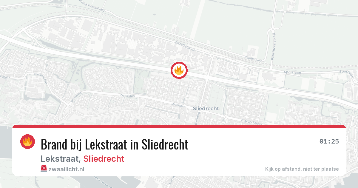 Brand bij Lekstraat in Sliedrecht — 10 jun 2026