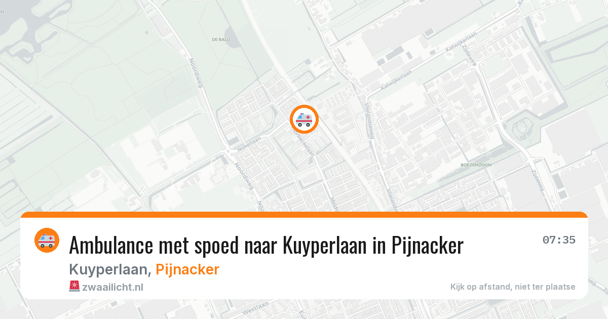 Ambulance met spoed naar Kuyperlaan in Pijnacker — 29 apr 2026